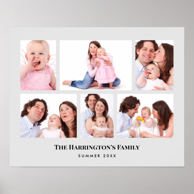 Poster 6 Seções Fotografias Personalizadas - Quadros de C (Frente)