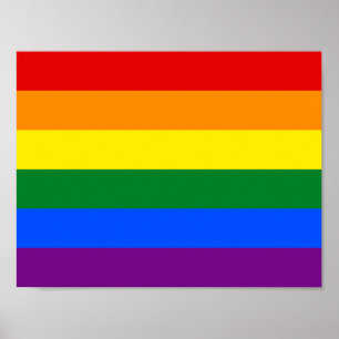 Poster 6-Stripe LGBT Gay Pride Rainbow Flag