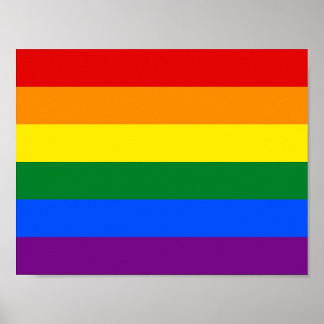 Poster 6-Stripe LGBT Gay Pride Rainbow Flag (Frente)
