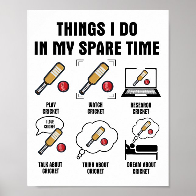 Poster 6 Things I Do In My Spare Time - Cricket  (Frente)