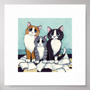 Poster 6" x gatinhos impertinentes lunáticos da arte d