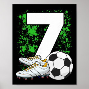 Poster 7º Aniversário Meninos 7 Anos Futebol Jogador B