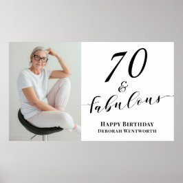 Poster 70 and Fabulous Seventy Birthday Photo Script 