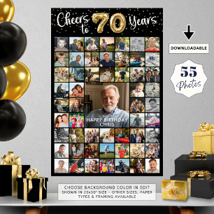 Poster 70 Aniversário 55 Fotocolagem Alegra a 70 Anos
