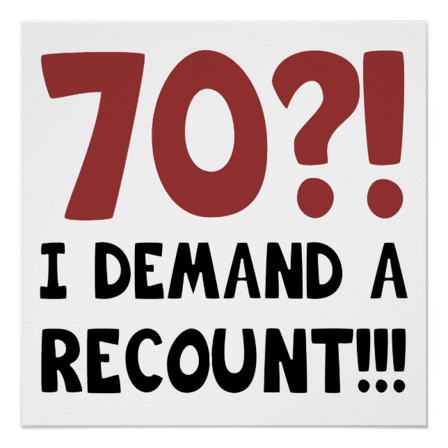 Pôster 70 Birthday Gag Gift (Frente)