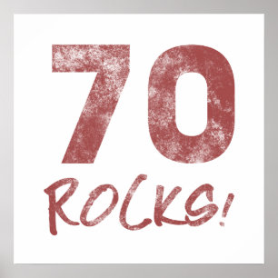 Pôster 70 Birthday Rocks