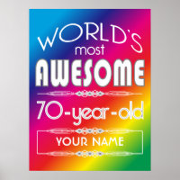 70 Birthday Worlds Melhor Arco-Íris Fabuloso