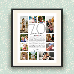 Poster 70 coisas que amamos em sua colagem de fotos