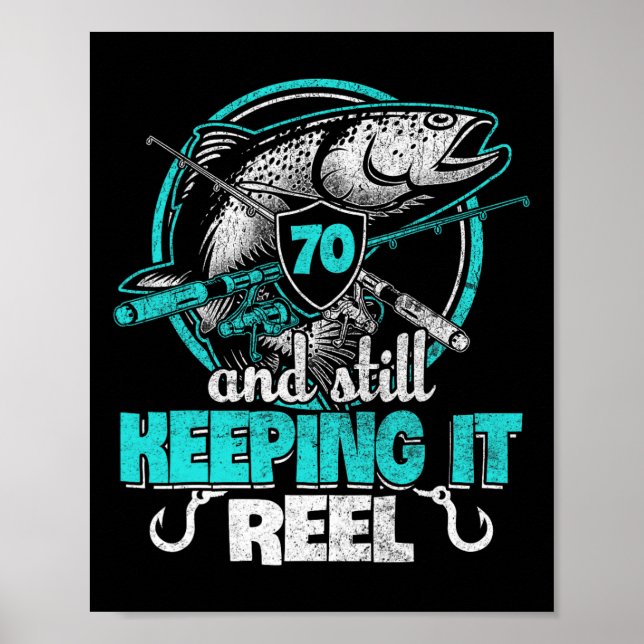 Poster 70 Pesca Engraçada Aniversário Engraçado Camisa Pe (Frente)