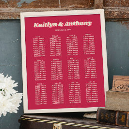 Poster 70 Retro Groovy Viva Magenta Casamento Sentado