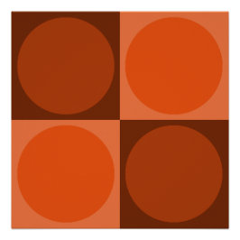 Pôster 70s Checks and Circles Flame Orange