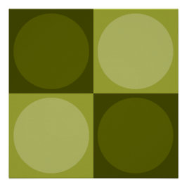 Pôster 70s Checks and Circles Green
