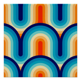 Pôster 70s Rainbow Curves