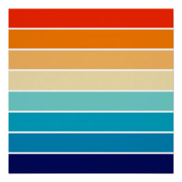 Pôster 70s Rainbow Stripes