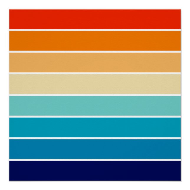 Pôster 70s Rainbow Stripes (Frente)