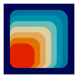 Pôster 70s Square Rainbow