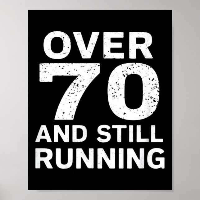 Poster 70th Birthday Older Runners Over The Hill 70 Runni (Frente)