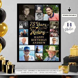 Poster 75. º aniversário 14 anos de colagem de fotos no F