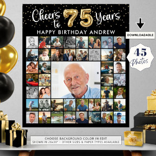Poster 75. º aniversário 45. Foto colagem de saudações: 7