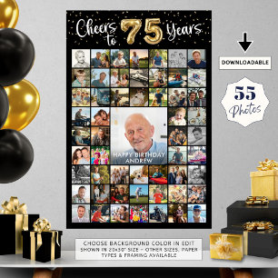 Poster 75. º aniversário 55. Foto colagem de saudações: 7