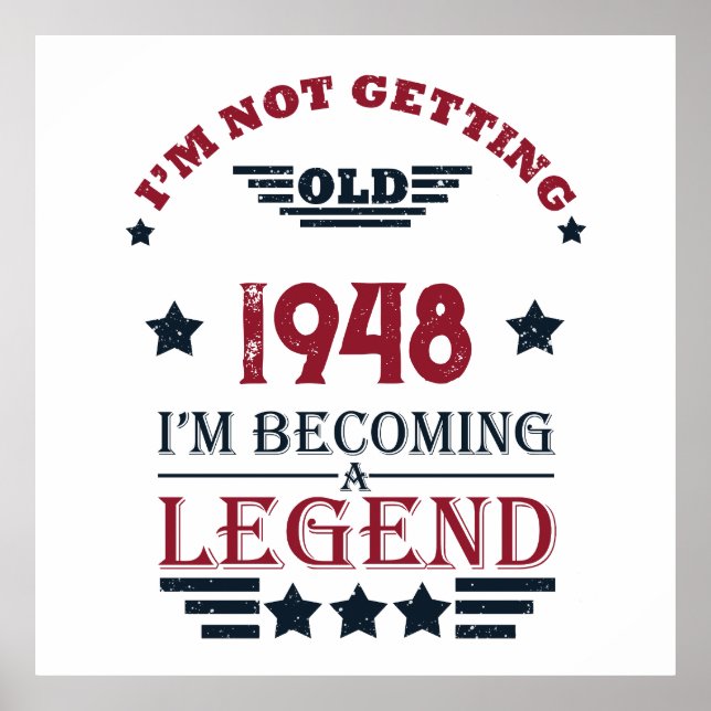 Poster 75 anos de idade personalizados (Frente)