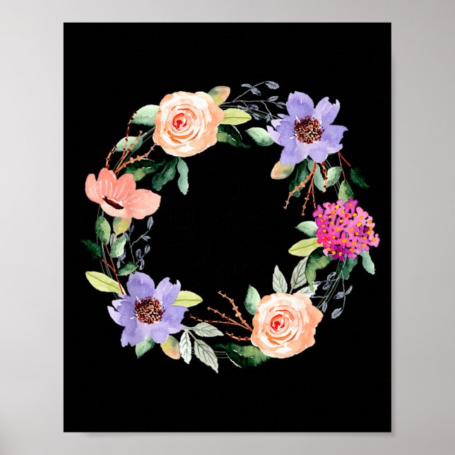 Poster 75 Years Loved 75th Birthday Floral 75 Years Loved (Frente)