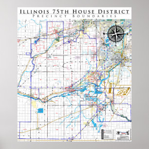 Poster 75th Distrito da casa de Illinois - linha