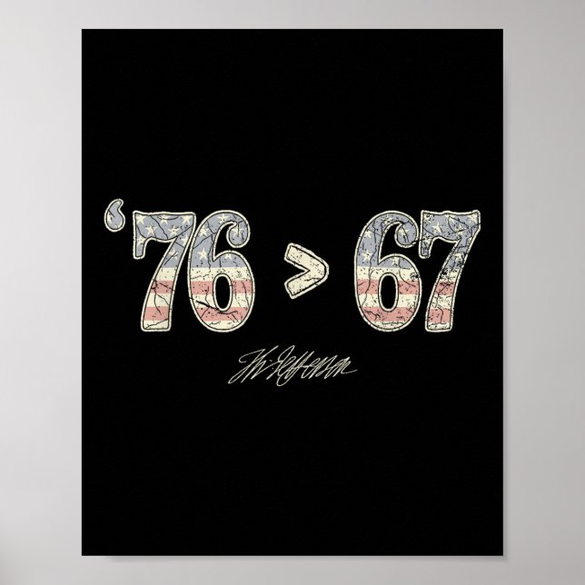 Poster 76 67 Thomas Jefferson Seis Sete 6 7 Meme Gen Alph (Frente)
