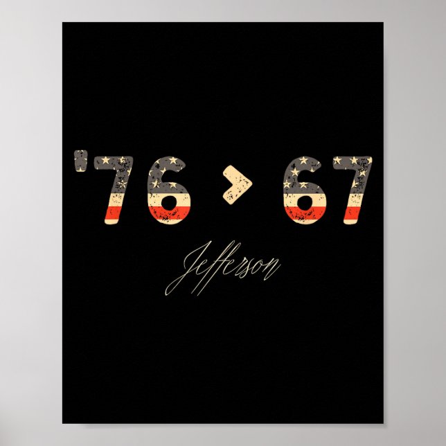 Poster 76 > 67 Jefferson Six Seven Meme Para Gen Alpha (Frente)
