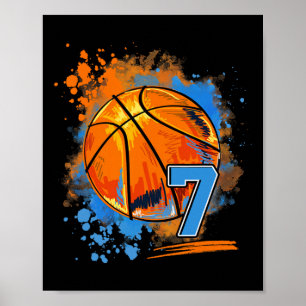 Poster 7 Anos de Idade 7º Aniversário Esboço