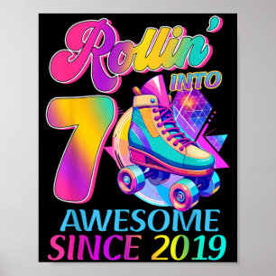 Poster 7 Anos Incrível Desde 2019 Tema de Hóquei Aniversá