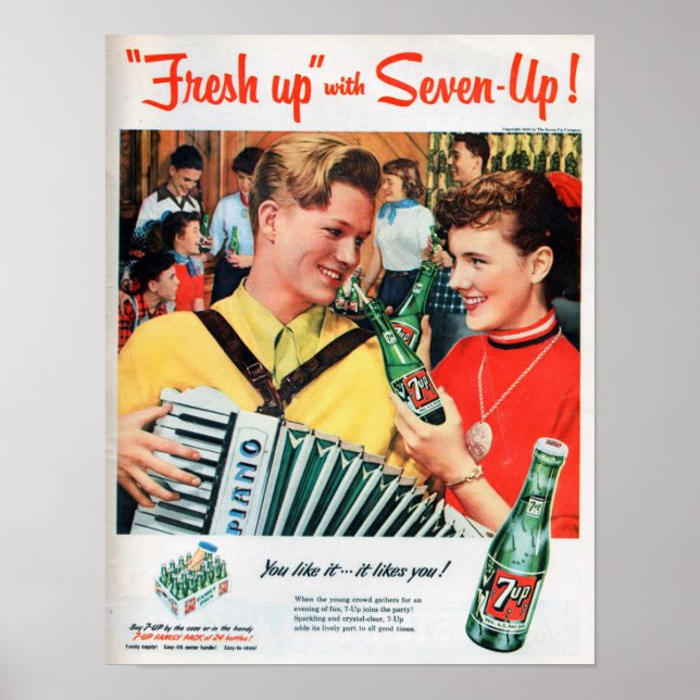Poster 7 Anúncio Retroativo De Bebida Suave Vintage (Frente)