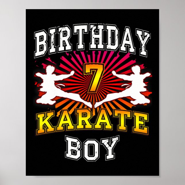 Poster 7 Birthday Boy - Karate 7 anos (Frente)