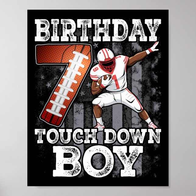 Poster 7 Birthday Football Boy - 7 Anos De Idade (Frente)