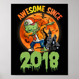 Poster 7 Birthday Halloween Dabbing Zombie Sinc