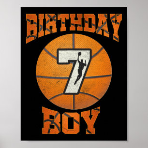 Poster 7 Birthday Outfit Boy Bysketbyll Sete Anos Oa