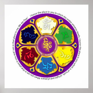 Poster 7 chakras Mandala e Om