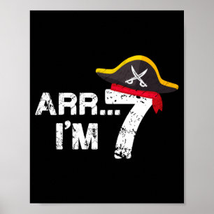 Poster 7 crianças camisa de aniversário de 7 anos design