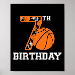 Poster 7 De Aniversário De Bysketbyll Para Crianças Menin