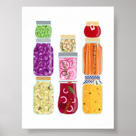 Poster 7 Jars de latas de Comida