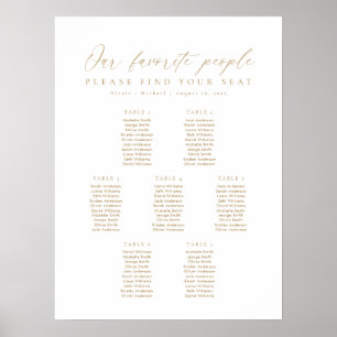 Poster 7 Mesas Dourados Nosso Gráfico de Assentos Favorit
