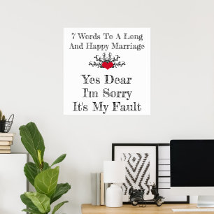 Poster 7 Palavras Para Um Casamento Longo E Feliz