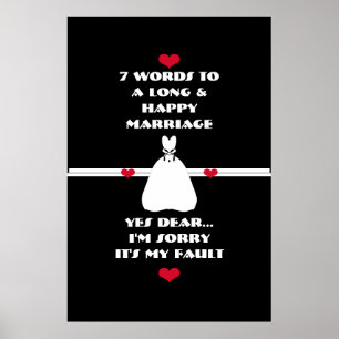 Poster 7 Palavras Para Um Casamento Longo E Feliz - Poste