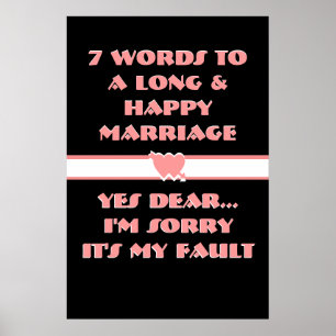 Poster 7 Palavras Para Um Casamento Longo e Feliz - Poste