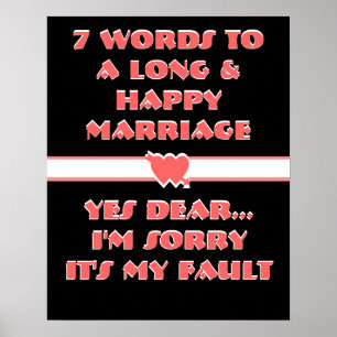Poster 7 Palavras Para Um Casamento Longo E Feliz - Poste