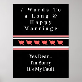 Poster 7 Palavras Para Um Casamento Longo E Feliz - Poste