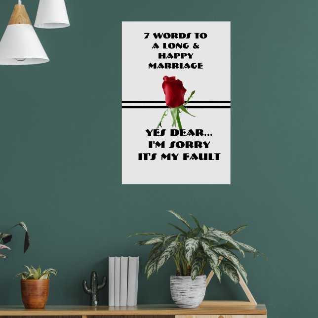 Pôster 7 Palavras Para um Casamento Longo e Feliz - Poste (Sala de Estar 1)