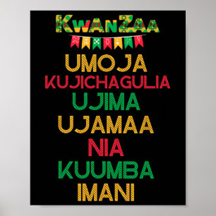 Poster 7 Princípios Da Banda Africana Kwanzaa Happy Kwanz
