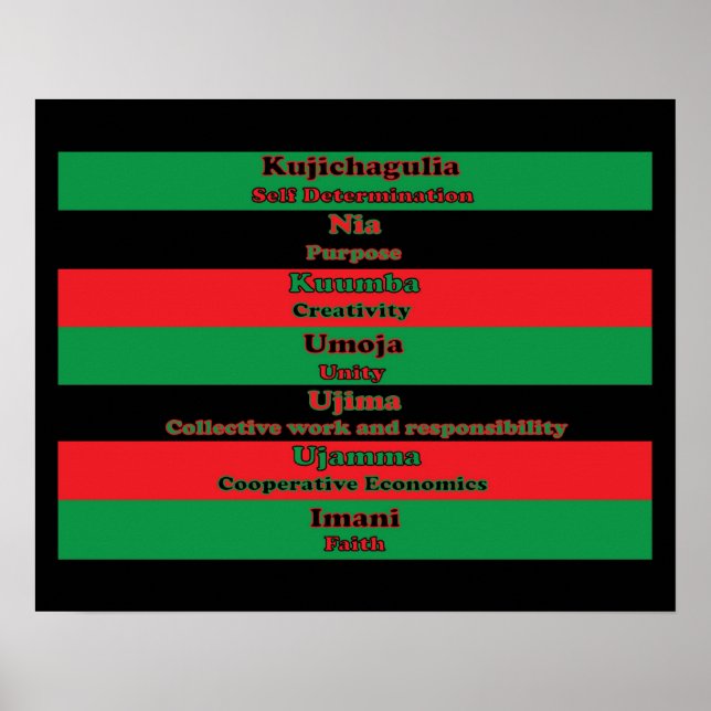 Poster 7 Princípios de Kwanzaa (Vertical) (Frente)