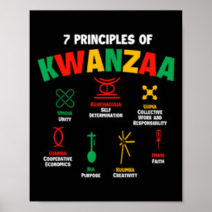 Poster 7 Princípios Do Kwanzaa - Afro-Americano Heritag